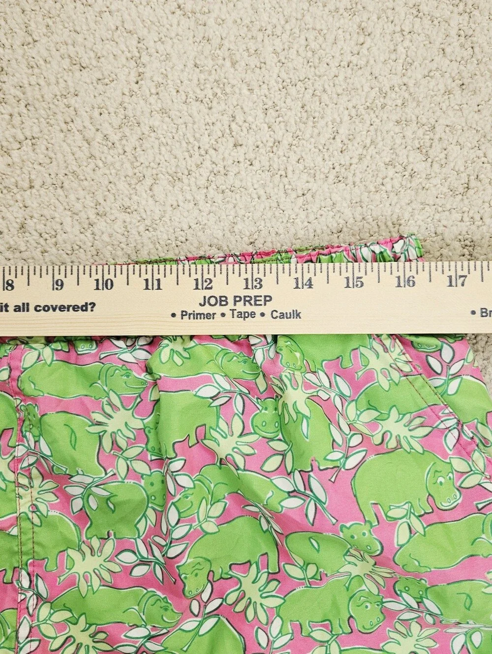 Vintage Lilly Pulitzer Swim Trunks Mens 90s Hippo Pink Green Medium Drawstring